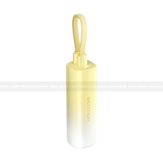 Vention FHWR0 5000mAh 20W Power Bank with USB-C to Lightning Cable – Gradient Yellow