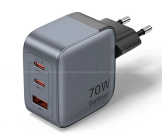Vention 3-Port GaN USB-C & USB-A Charger 70W, EU Plug
