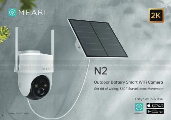 Meari N2 3MP Outdoor Smart PTZ WiFi Camera With Solar Panel - Image 2