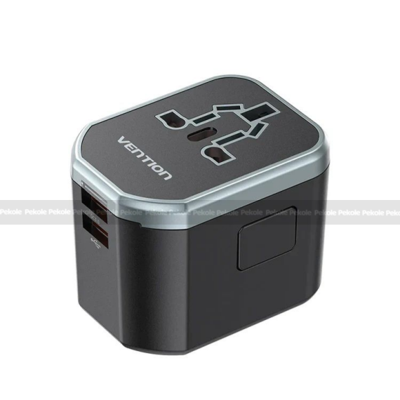 Vention 20W 3-Port USB (C + A + A) Universal Travel Adapter (FJCB0)
