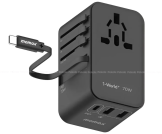 Momax 1-World+ 70W GaN 3 Port + AC Travel Adapter with USB-C Cable