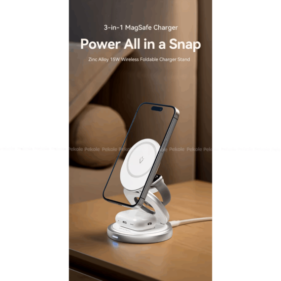 VENTION FGEI0 3-in-1 MagSafe Charger Stand for Apple - Image 3
