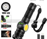 GearUP K60 Rechargeable Flashlight 10W COB + LED Torchlight