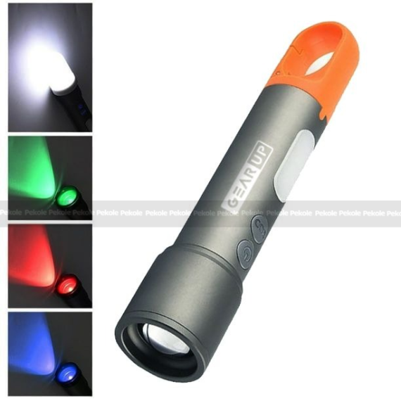 GearUP K57 Multifunctional Rechargeable Torch, Flashlight Zoomable LED Flashlight