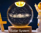 3D Crystal Bal – Solar System With Stars (1 Color Base)