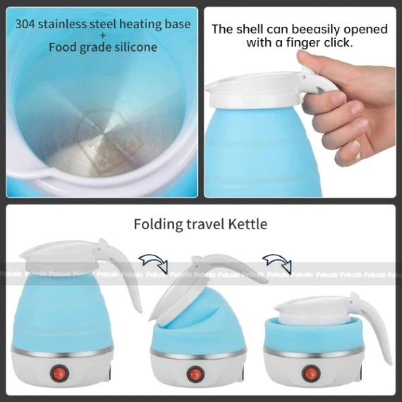 Foldable Travel Electric Kettle-Blue Color - Image 3