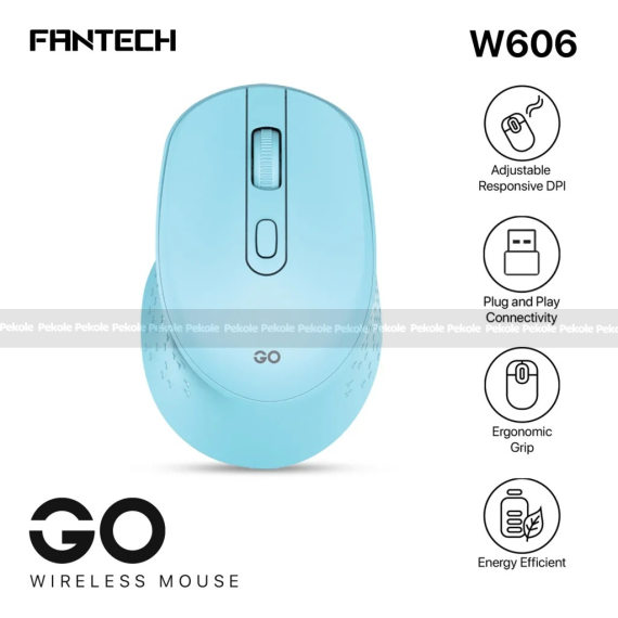 Fantech Go W606 Wireless Mouse – Blue Color
