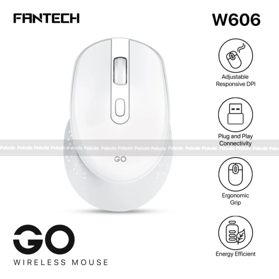 Fantech Go W606 Wireless Mouse – White Color