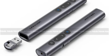 Vention Wireless Presentation Clicker with Red Laser Pointer – Gray