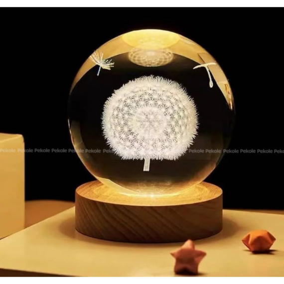 3D Crystal Ball – Dandelion (7 Color Base)