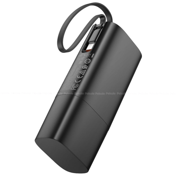 Hoco J148 Handy PD20W 5000mAh Power Bank EU plug – Black - Image 3