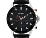 Fastrack NP3072SL02 Big Time Quartz Chronograph White Dial Leather Strap Watch