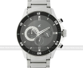 Fastrack NS3072SM02 Big Time Quartz Chronograph Black Dial Stainless Steel Strap Watch