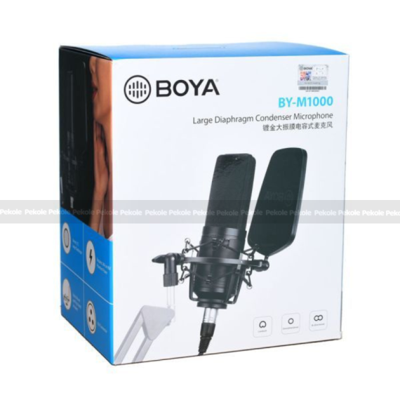 BOYA BY-M1000 Professional Large Diaphragm XLR Condenser Microphone (3 Polar Patterns) - Image 2