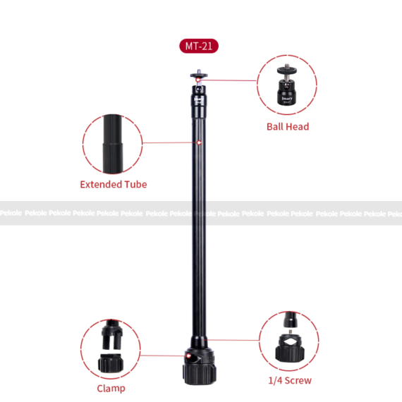JMARY MT-21 Adjustable Arm Extension Tripod - Image 2