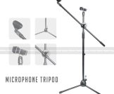 Microphone Floor Stand With Adjustable Two Microphone Holder (LW-38)